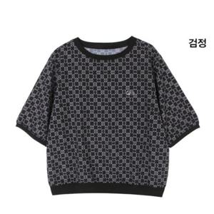 그린조이 HC12 여성 로고 프린트 7부 라운드 티셔츠 GS25WS91W(블랙)