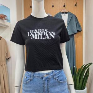 클리지 DP01 라운드  반팔 크롭 티셔츠 CP4WTT09