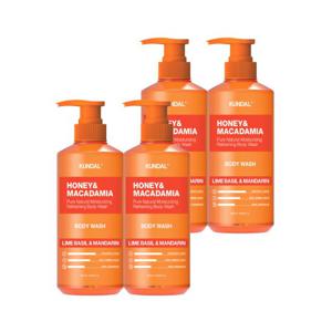 쿤달 허니 앤 마카다미아 퓨어 바디워시 아로마 에디션 라임바질앤만다린 500ml x4개