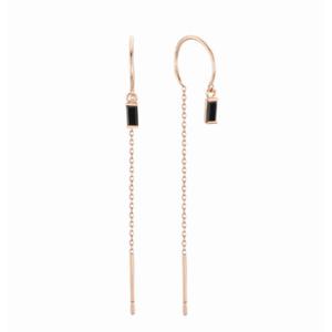 [로이드] 바게트 블랙스톤 링 14K 귀걸이 LPSH4077G