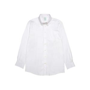 [브룩스브라더스] BB_슬림핏 논아이론 폴로버튼다운 바스켓위브 드레스셔츠 (화이트) (BBTSMM5363AD