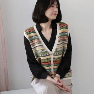 [웬디즈갤러리]인디언 가디건 조끼 MKN104