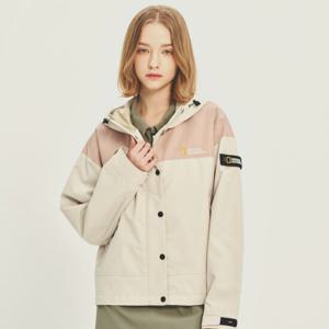 내셔널지오그래픽 N231WJP960 여성 숏기장 후드 바람막이 BEIGE