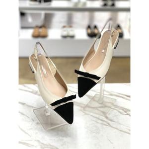 ANCER 세이브존08 포인티드토 배색 리본 2cm 슬링백구두 ANSN1402