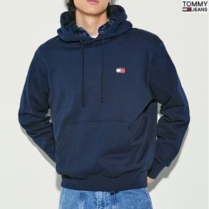 [타미진]공용 오가닉코튼 TOMMY 뱃지 릴렉스핏 후드티셔츠 T32E7TTO22CMT2-B