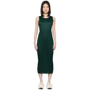 25 SS 이세이미야케 여성 그린 뉴 컬러풀 베이직 3 미디 드레스 242941F054001