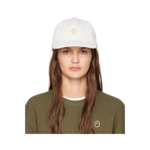 25 SS BAPE 여성 화이트 원 포인트 볼캡 232546F016002