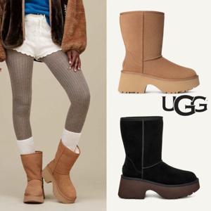 어그 UGG 1158310 여자 New Heights 클래식 양털 가죽 숏 부츠