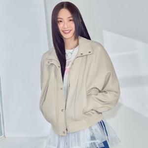 플라스틱아일랜드  (PR2WZ362) [C]하이넥 페이크 레더 점퍼