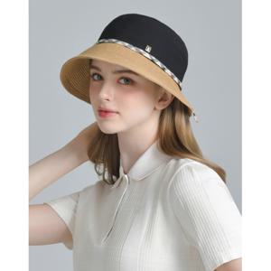 닥스 골프 여성 25SS PREMIUM 블랙 천연초 우븐믹스  햇 DNHE5E903BK