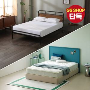 [지누스침대][SS] 산타페 침대SET / 그린티 에어 하이브리드 25cm 침대 세트 프레임 슈퍼싱글
