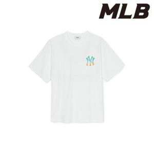 MLB (3ATSB0653-50WHS) 베이직 컬러 레터 메가 오버핏 기능성 반팔 티셔츠