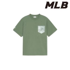 MLB (3ATSM0753-50KAP) 데님라이크 모노티브 포켓 오버핏 반팔 티셔츠
