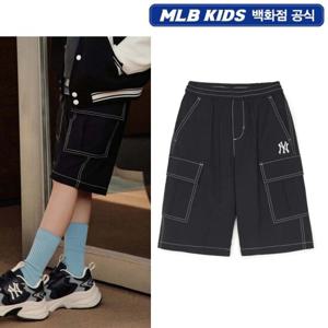 [MLB KIDS] 7ASMB0453-50BKS베이직 아웃도어 오버핏 카고 6부 팬츠 뉴욕양키스
