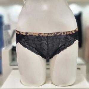 [엘르] 블랙 레오파드 포인트 햄라인 팬티 EEWBP224BK