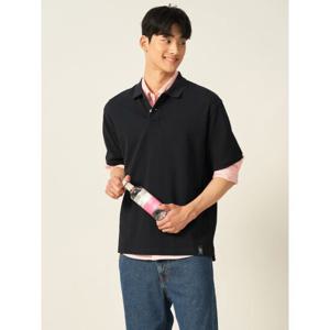 [빈폴멘] 헤리티지 피케 칼라넥 티셔츠 - 블랙 (BC5442C915)