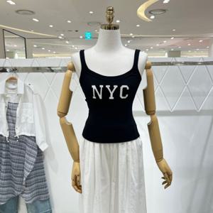 [밸리걸] NYC 레터링 슬리브리스 탑 912020