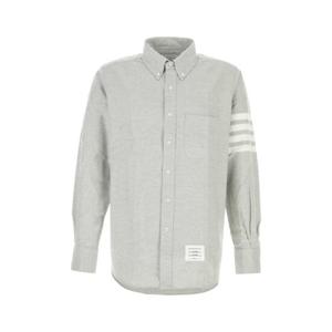 THOM BROWNE Light grey flannel shirt MWL272A05245 035