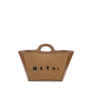 MARNI 투톤 가죽 &  라피아 스몰 트로피칼리아 여름 핸드백 BMMP0068Q0P3860 00M50