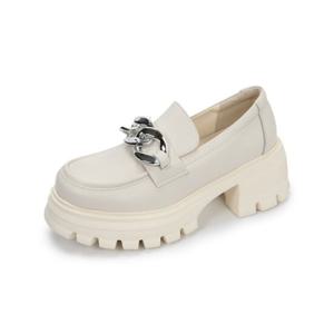 [무크] 여성 캐쥬얼 청키 로퍼 구두 6.5CM 화이트 블랙 522203