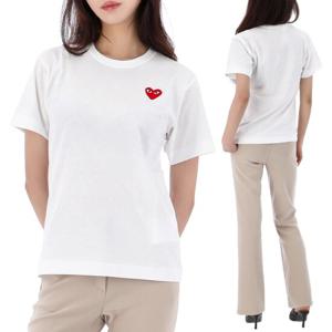 25SS 꼼데가르송 레드 하트 와펜 반팔티셔츠 AXT108 WHITE