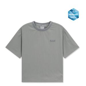 디스커버리 키즈 프레시벤트 경량 우븐 스몰로고 트레이닝 반팔티셔츠 DKTR72053-GRS