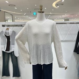 [밸리걸] 시스루 브이넥 루즈 니트 818650