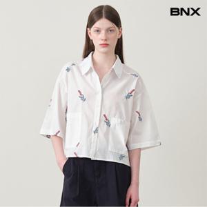 [BNX]자수 포인트 크롭 셔츠 (BX2BL035L0)
