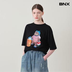 [BNX]캣 프린팅 반팔 티셔츠 (BX2TS041L0)