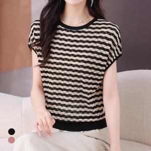 [카라]KARRA 펀칭스트라이프니트_A5M0680