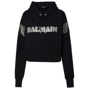 Balmain 임벨리쉬드 크롭 후드티 BF0JP033BC54 EHV TP942004779