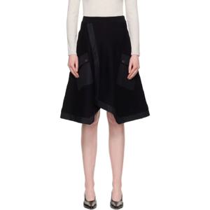 25 SS 3.1필립림 여성 블랙 유틸리티 포플린 콤보 미디 스커트 252283F092000