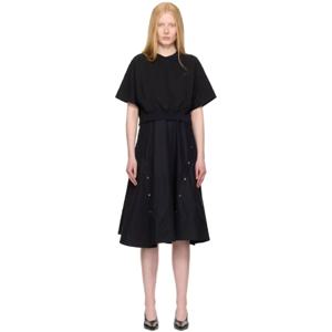 25 SS 3.1필립림 여성 블랙 프렌치 테리 콤보 미디 드레스 252283F054000