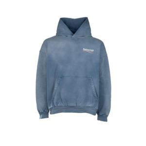 발렌시아가 후드 티셔츠 767877TRVB1 9798 FADED BLUE WHITE RED