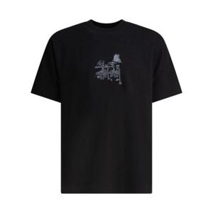 스투시 남성 블랙 반팔 티셔츠 19051090001 BLACK