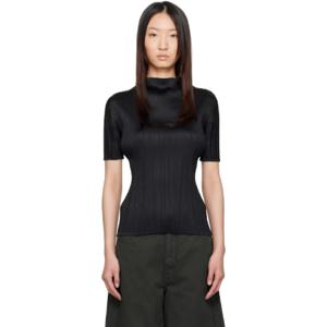 이세이미야케 터틀넥 블랙 먼슬리 컬러 메이 탑 252941F099009