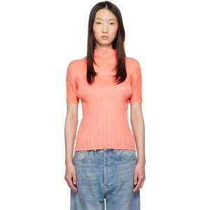 이세이미야케 터틀넥 오렌지 먼슬리 컬러 메이 탑 252941F099010