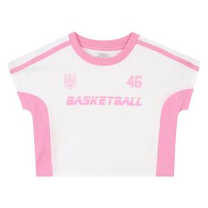 [NBA KIDS]NBA 여아 컬러블록 반소매 크롭 티셔츠(K242TS660P)