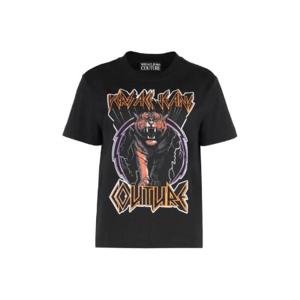 베르사체 진 쿠튀르 타이거 로고 스트라스 티셔츠 78HAHS03CJ00S 899BLACK TP942033729