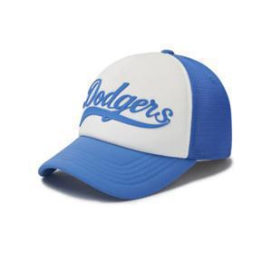 MLB 바시티 베이직 컬시브 레터링 배색 메쉬캡 A3 3AMC00343 07BLS