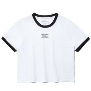 [인터크루](화이트/여성)(링거배색크롭티셔츠)(ITY2TM55AWH) 면