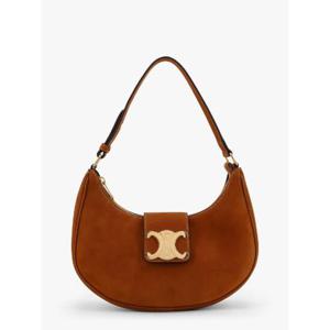 CELINE Ava Medium Triomphe suede shoulder bag 114493GRM