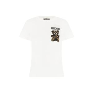 모스키노 반팔 티셔츠 251E07080541 1001 Bianco