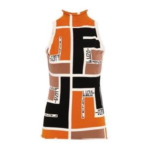 펜디 라이크라 FF 민소매 탑 FZXB84/ARV2 F1NZQ ORANGE/ASH