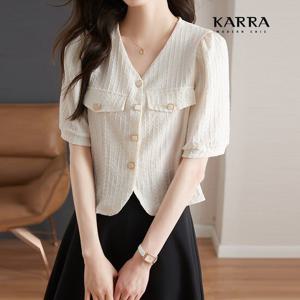 [카라]KARRA 뮤트라인스퀘어버튼블라우스 A3F0161