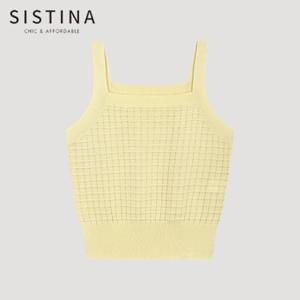 [SISTINA] 인기 크로셰 니트 베스트_ASKVTO21520_YE