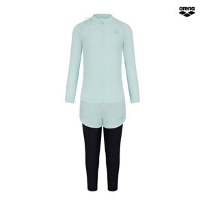 아레나 선샤인 아동 레저 래쉬가드 세트 A4BG1GS02MNT