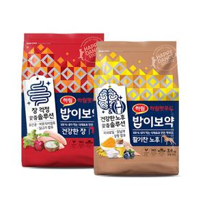 [하림펫푸드] 밥이보약 DOG 사료3.4kgx2(활기찬 노후+건강한장)