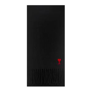 [아미] 드 꾀흐 클래식 울 프린지 머플러/블랙/BFUSF405 334 001