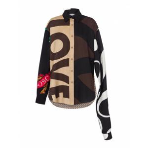 [MOSCHINO] 여성 셔츠 롱 비대칭 슬리브 실크 21754601888 Multicolour /8